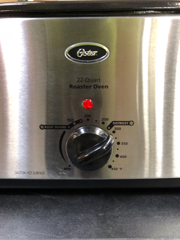 Photo 1 of 22 qt. Roaster Oven with Self-Basting Lid in Stainless Steel