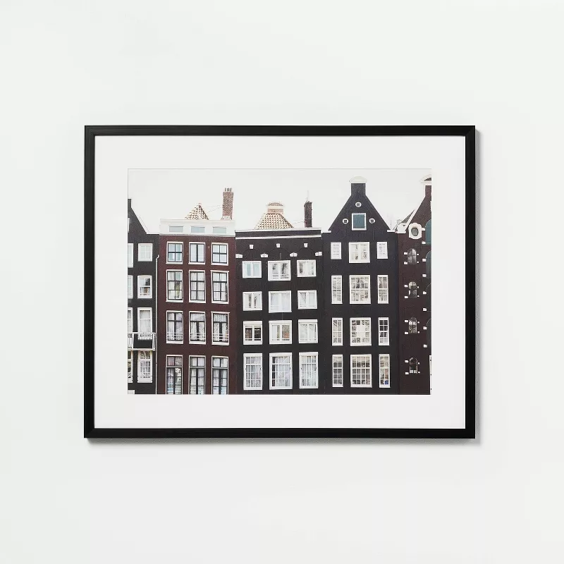 Photo 1 of 24" x 30" Dutch Houses Framed Canvas SM Black - Threshold™ designed with Studio McGee

