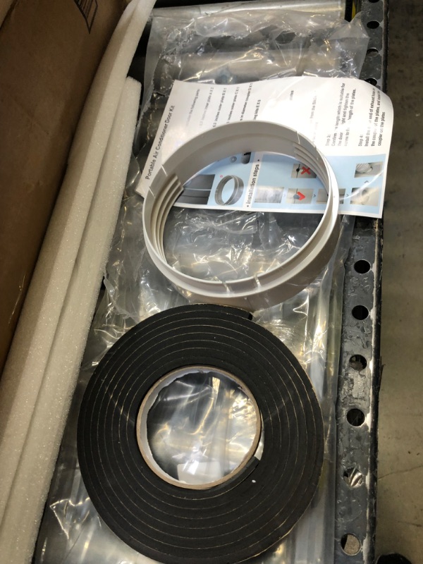 Photo 1 of SIKADEER Sliding Door Seal Kit for Portable Air Conditioner of Exhaust Hose 5.9 Inch Diameter with Coupler Adjustable Max Length to 90 Inch Portable AC Door Vent Kit PVC for Sliding Window
