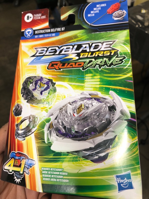 Photo 2 of BEYBLADE Burst QuadDrive Destruction Belfyre B7 Spinning Top Starter Pack -- Attack/Stamina Type Battling Game with Launcher, Toy for Kids
