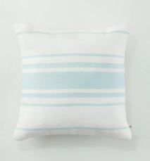 Photo 1 of 18" x 18" Variegated Stripe Indoor/Outdoor Square Throw Pillow Light Blue/Cream -- 2 Pack