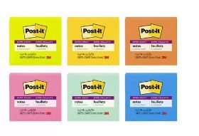 Photo 1 of Box of 72 count Post-It Notepads, Assorted colors