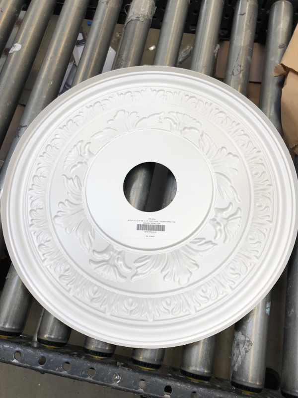 Photo 3 of 19"OD x 3 1/2"ID x 1"P Baltimore Thermoformed PVC Ceiling Medallion (Fits Canopies up to 7 3/4")