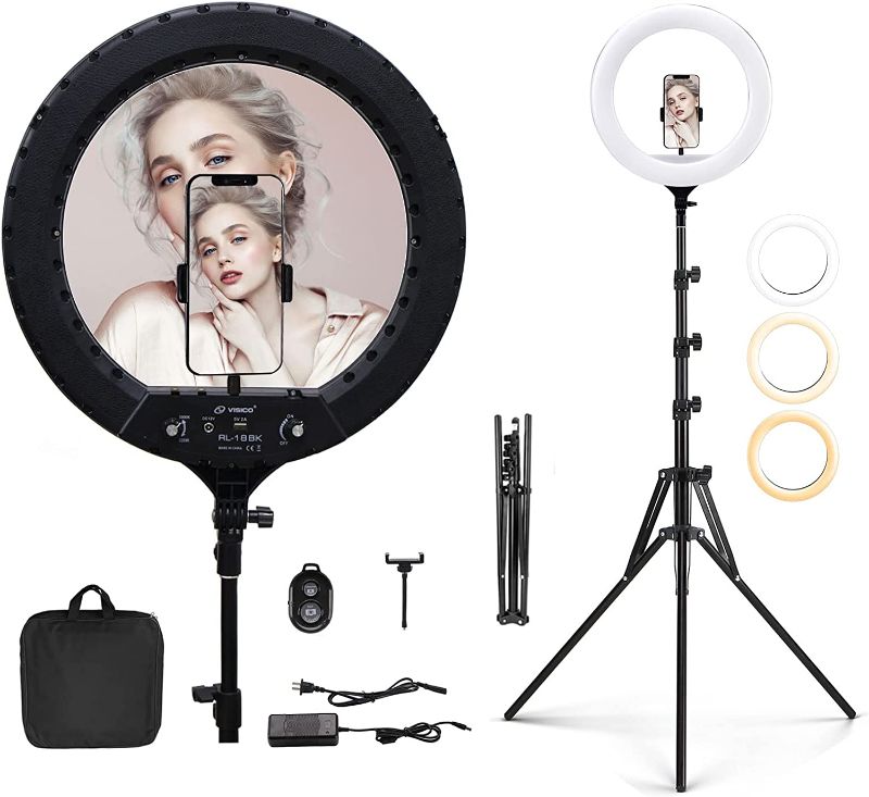 Photo 1 of EOTO LIGHT 18 Inch LED Ring Light Tripod Stand Dimmable AM18
