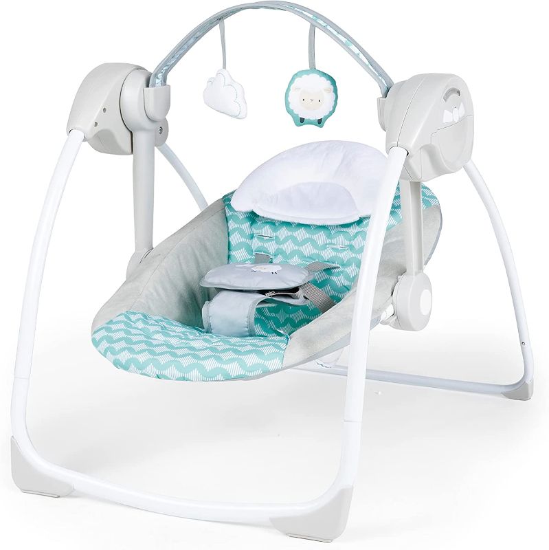 Photo 1 of Ity by Ingenuity Swingity Swing Easy-Fold Portable Baby Swing, Goji, Blue
