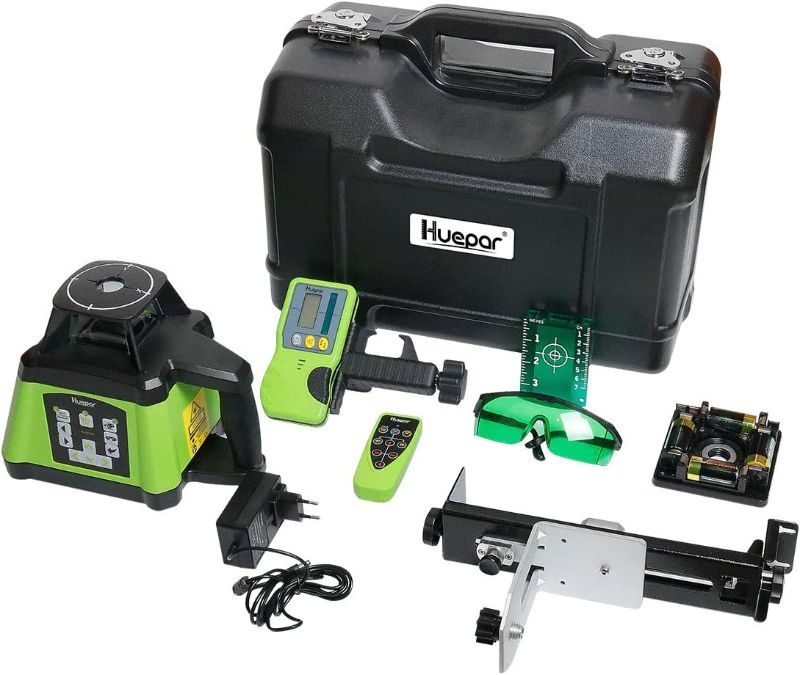 Photo 1 of Huepar Electronic Self-Leveling Green Rotary Laser Level Kit