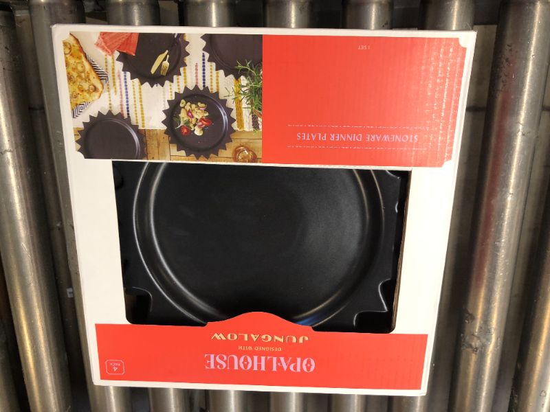 Photo 2 of 10" 4pk Stoneware Pointed Sun Dinner Plates BLACK - Opalhouse™ designed with Jungalow™