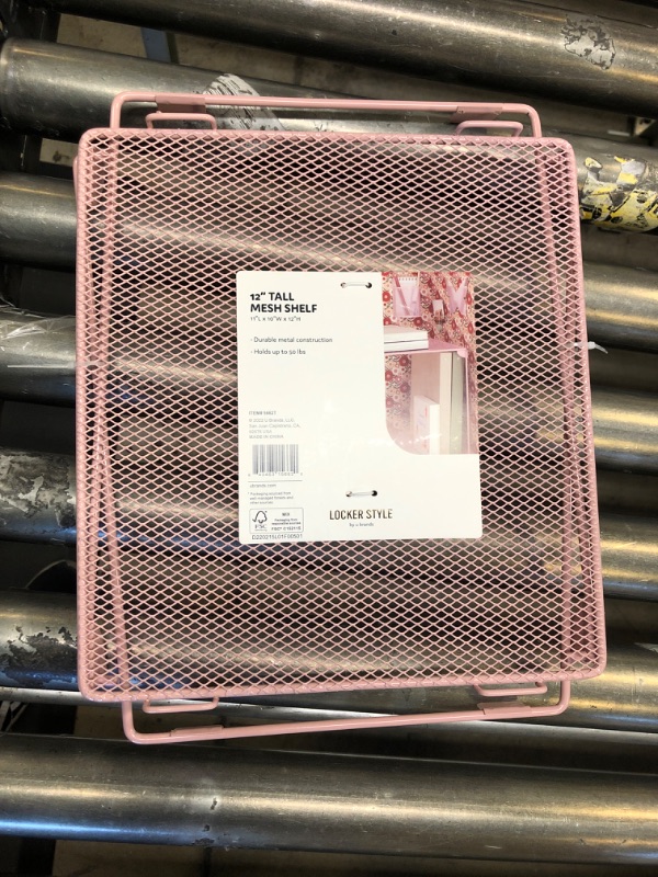 Photo 2 of 12" Mesh Locker Shelf Dusty Rose - U Brands

