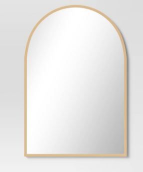 Photo 1 of 20" x 30" Arched Metal Wall Mirror Brass - Threshold™

