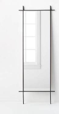 Photo 1 of 24" x 64" Footed Cross Corner Leaner Mirror Black - Threshold™ designed with Studio McGee

