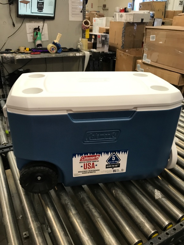 Photo 2 of Coleman Rolling Cooler 62 Quart Xtreme 5 Day Cooler with Wheels Wheeled Hard Cooler Keeps Ice Up to 5 Days