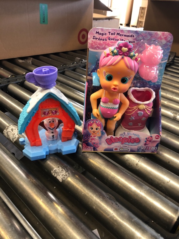 Photo 3 of Bloopies Mermaid Magic Tail Mimi Baby Doll, Fisher-Price Little People Disney Frozen Olaf's Cocoa Café (Baby Bundle)