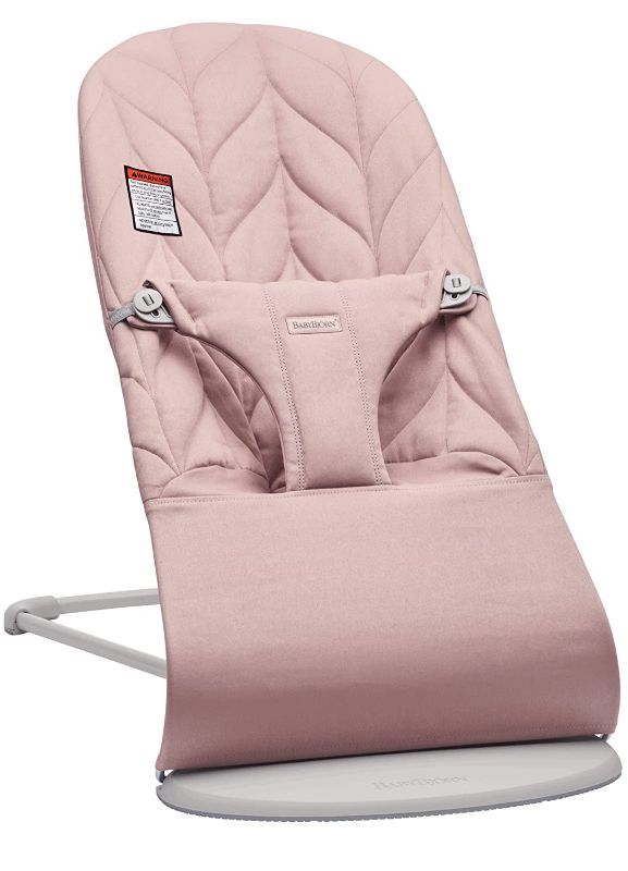 Photo 1 of 
BabyBjörn Bouncer Bliss, Light Gray Frame, Cotton, Petal Quilt, Dusty Pink