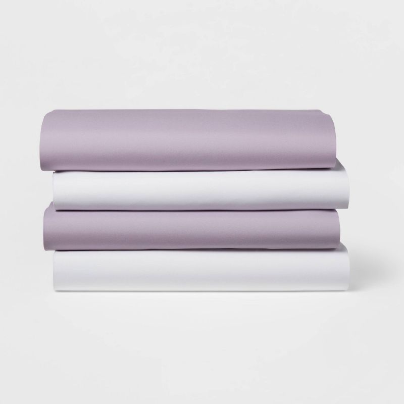 Photo 1 of 4pk Solid Microfiber Fitted Sheet - Room Essentials™ twin twin xlarge


