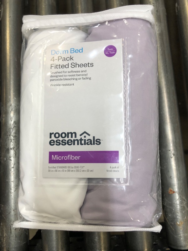 Photo 2 of 4pk Solid Microfiber Fitted Sheet - Room Essentials™ twin twin xlarge


