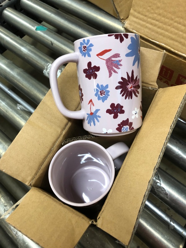 Photo 2 of 16oz Stoneware Floral Mug - Room Essentials™ 2 cups

