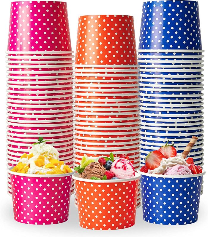 Photo 1 of 12oz 120 Packs Ice Cream Cups, Disposable Dessert Cups, Ice Cream Bowls For Cold Or Hot Food, Paper Dessert Cups, And Coloured Paper Cups For Soups?Sundaes, And Ice Cream. 