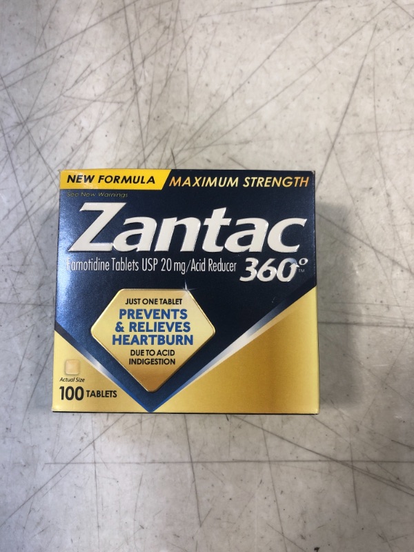 Photo 3 of Zantac 360 Maximum Strength Tablets, 100 Count, Heartburn Prevention and Relief, 20 mg Tablets
EXP 01/2023