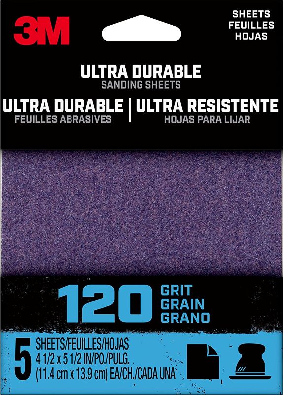 Photo 1 of 3M Ultra Durable Power Sanding 1/4 Sheet, 120 grit, 5 Pack
2 PAIRS