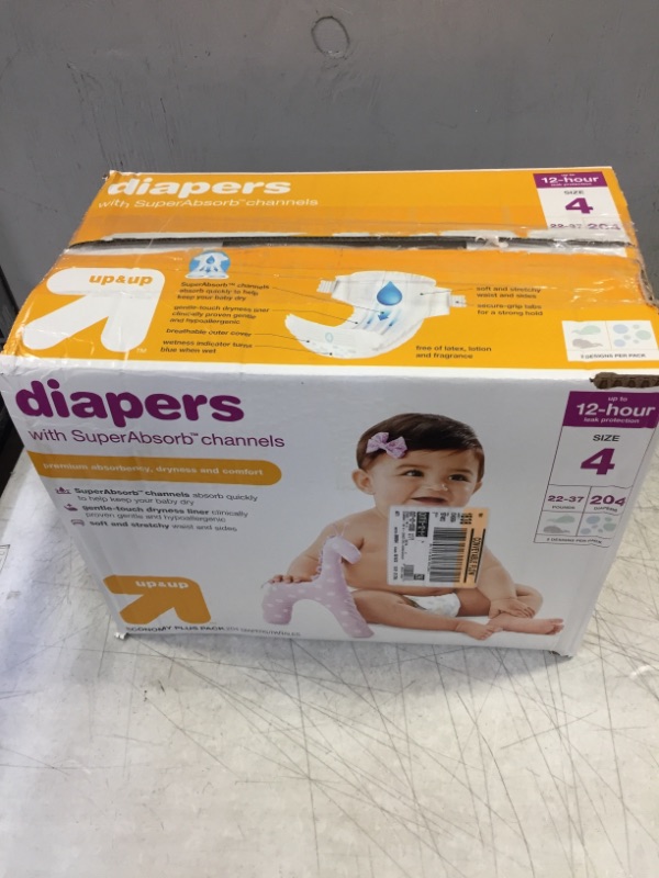 Photo 3 of Diapers Economy Plus Pack - Size 4 - 204ct - Up & Up