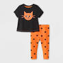 Photo 1 of Baby Girls' 2pc Cat Halloween Jersey Top & Bottom Set sz 3-6m