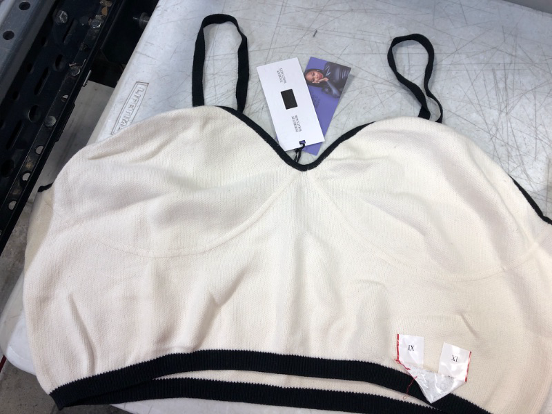 Photo 1 of future collective cream and black crop sweater sz 2x