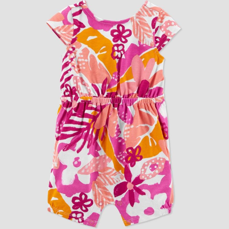 Photo 1 of Carter's Just One You® Baby Girls' Abstract Tropical Floral Romper  3pcs various sizes 
