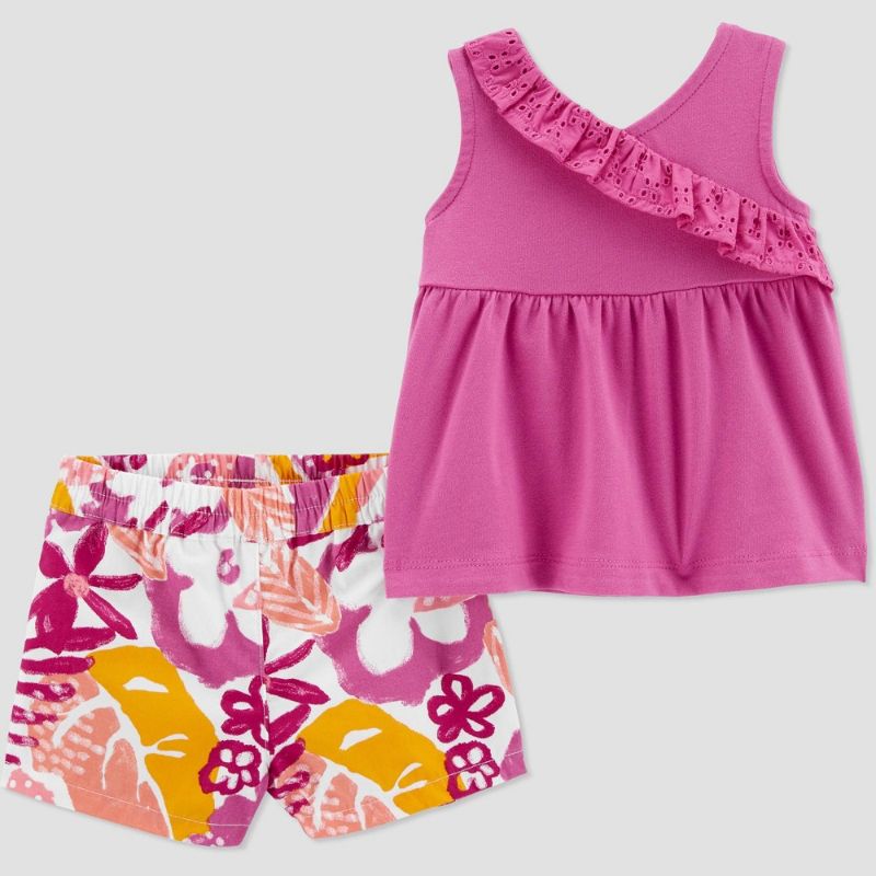 Photo 1 of Carter's Just One You® Baby Girls' Floral Top & Bottom Set - Dark 2 pack size NB and 6M
