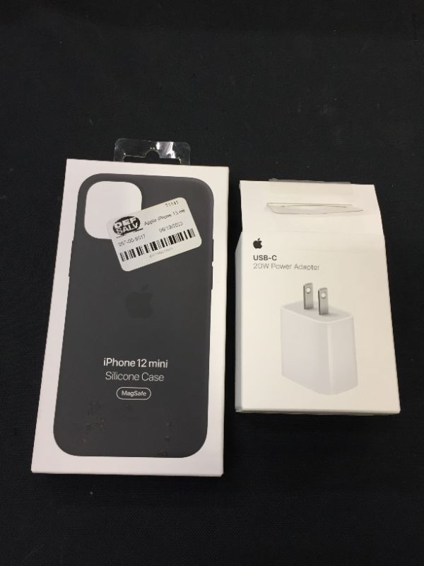 Photo 1 of IPHONE 12 MINI CASE AND USB-C 20W POWER ADAPTER 