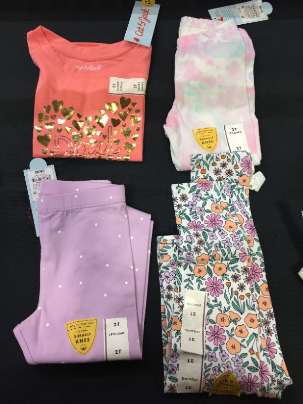 Photo 1 of CAT & JACK LEGGINGS AND SHORT SLEEVE SHIRT SIZE 2T 