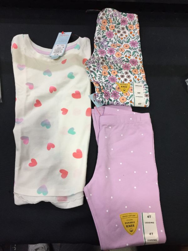 Photo 1 of CAT & JACK LEGGINGS AND SHORT SLEEVE SHIRT SIZE 4T