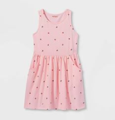 Photo 1 of Girls' Printed Sleeveless Knit Dress - Cat & Jack Light Pink XL