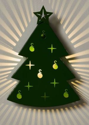 Photo 1 of 11.73" Battery Operated Backlit LED Christmas Tree Novelty Silhouette Light - Wondershop™

