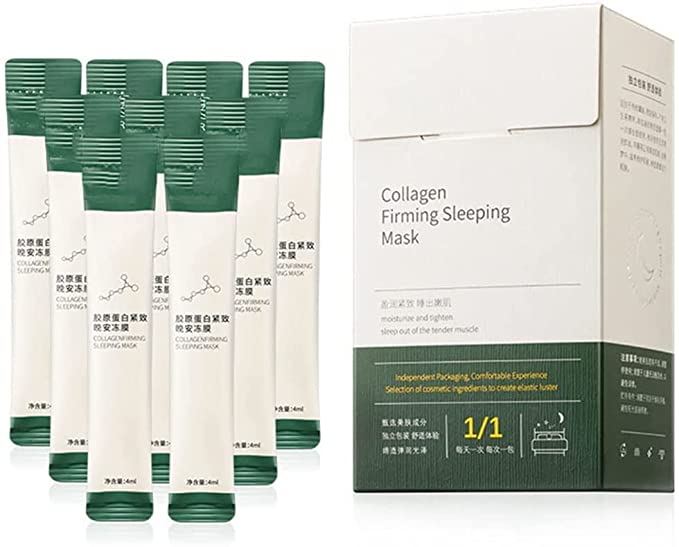 Photo 1 of 20 Packs Korean Collagen Firming Mask , Wash-Free Sleeping Facial Mask, Essential Lifting Firming Anti Aging Moisturizing Face Care Gel Cream, Portable Packaging for Women & Men (1 Box), 