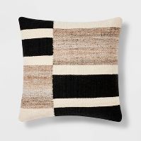 Photo 1 of 2 Oversized Blocked Woven Square Throw Pillow - Threshold™ 24 Inches (L), 24 Inches (W), 3 Inches thick

