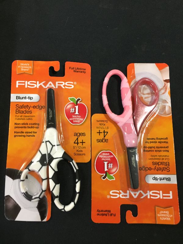 Photo 1 of 2 PACK OF FISKARS SAFETY-EDGE BLADES- KIDS SCISSORS 