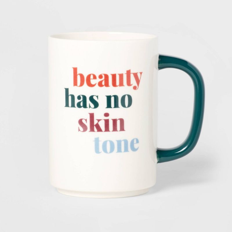 Photo 1 of 16oz Stoneware Beauty Has No Skin Tone Mug - Room Essentials™ ( PACK OF 2 ) ( HAS WASHABLE STICKER RESIDUE)
