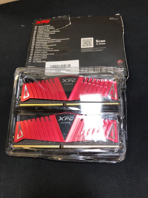Photo 3 of XPG Z1 DDR4 3200MHz (PC4 25600) 16GB (2x8GB) 288-Pin CL16-20-20 Memory Modules, Red (AX4U320038G16A-DRZ1)
BOX IS OPEN 