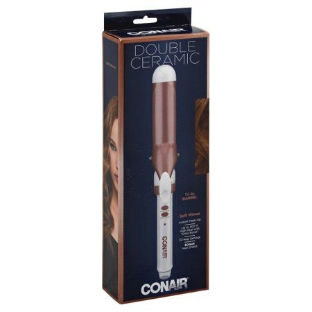 Photo 1 of Conair Double Ceramic Curling Iron, 1.5 Inch Curling Iron, White/Rose Gold