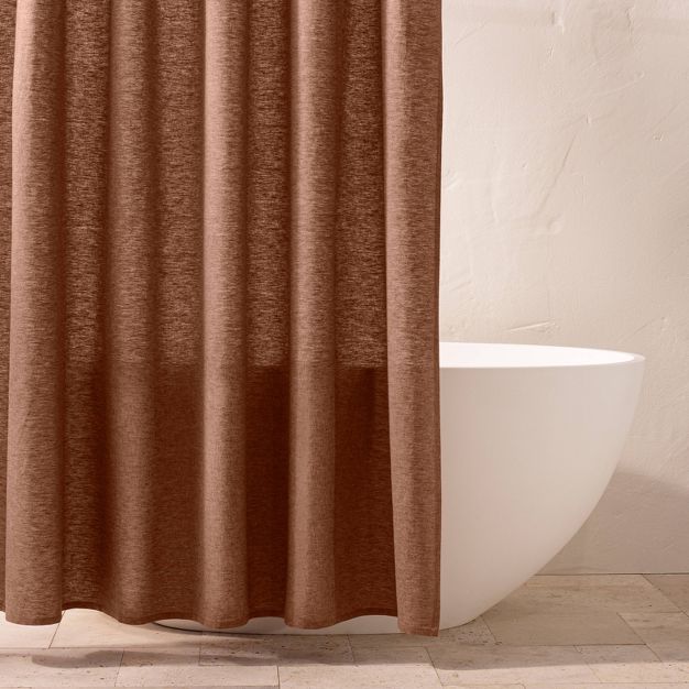 Photo 1 of Chambray Shower Curtain - Casaluna™ - CLAY - 72in x 72in (182.8cm x 182.8 cm)

