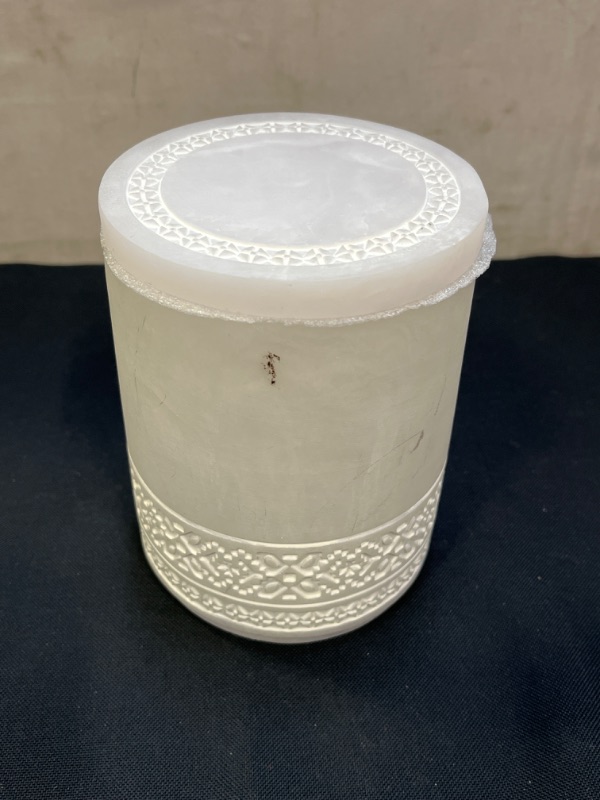 Photo 2 of Carved Alabaster Resin Canister White - Threshold
