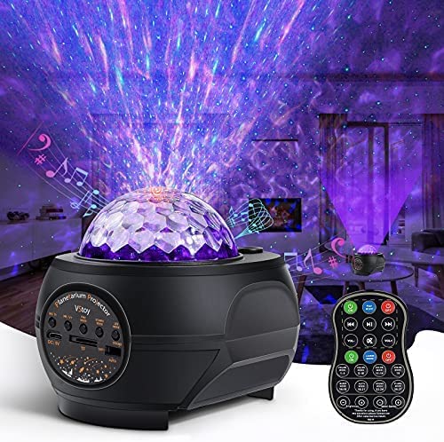 Photo 1 of VStoy Star Projector Night Light for Kids Bedroom,Galaxy Globe Lamp with Bluetooth Speaker Music Remote Control,15 Colors Starry Planetarium with Nebula for Adults/Game Room/Home Theatre (Black)
