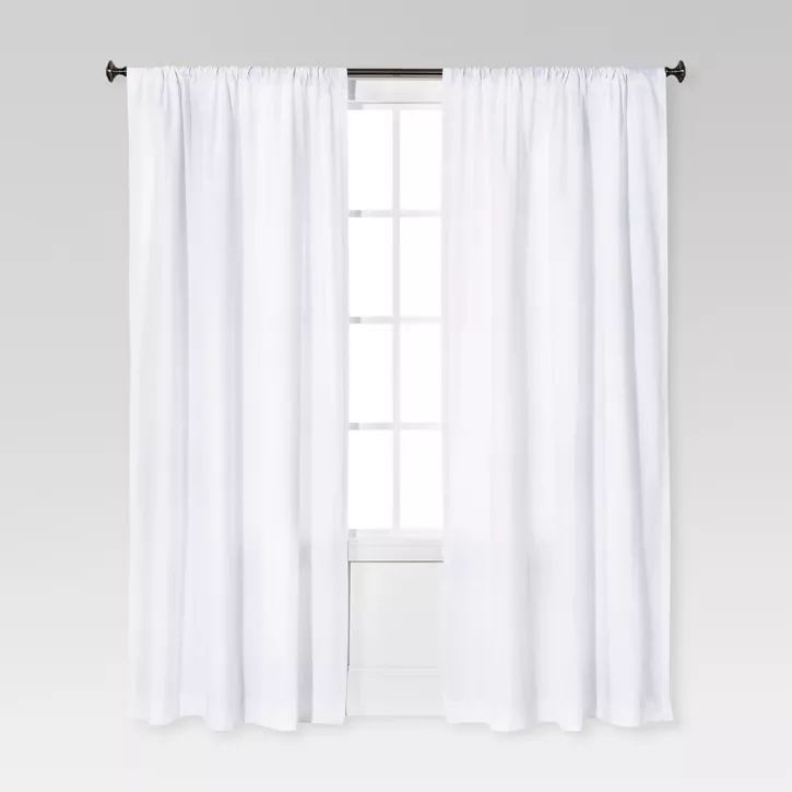 Photo 1 of 2-1pc Light Filtering Farrah Window Curtain Panel - Threshold™
WHITE 
54"W X 95"L
