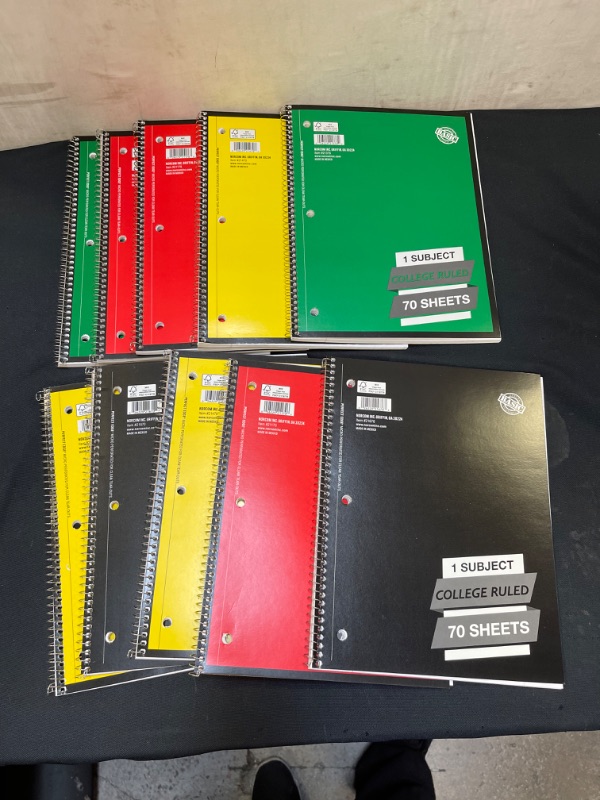 Photo 1 of 10 Count,  Spiral Notebook 70 Sheets 1 Subject Norcom Basic (COLORS MAY VARY)