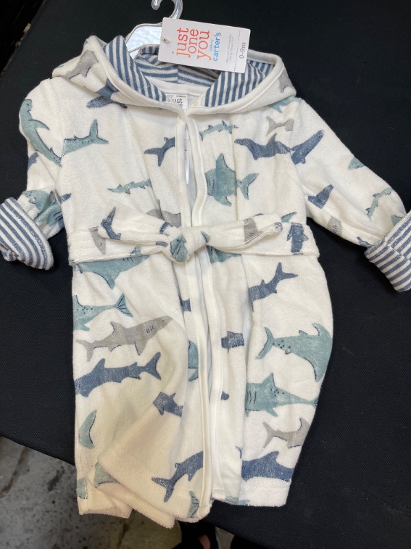 Photo 2 of Baby Boys' Shark Bath Robe - Just One You® Made by Carter's White/Blue
SIZE 0-9 MOS