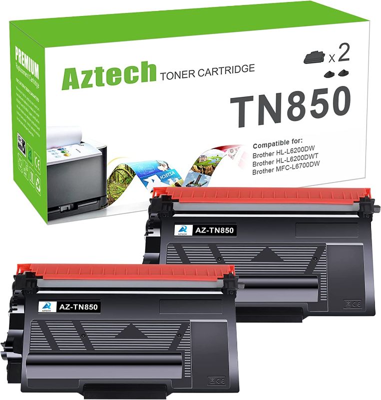 Photo 1 of Aztech Compatible Toner Cartridge Replacement for Brother TN 850 TN850 TN-850 TN820 TN-820 HL-L6200DW MFC-L5850DW MFC-L5900DW MFC-L5700DW HL-L5200DW MFC-l5800DW Printer Ink High Yield (Black, 4-Pack)