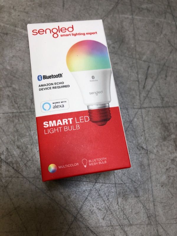 Photo 2 of Sengled Smart Color Changing Bluetooth Mesh Smart Bulb That WORKS WITH ALEXA ONLY - Dimmable LED Bulb A19 E26 Multicolor, High CRI, High Brightness, 8.7W 800LM, 1 BULB
