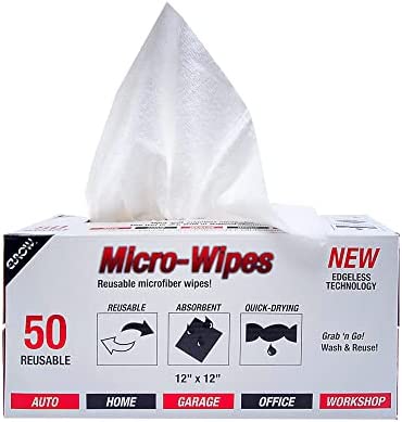 Photo 1 of  EUROW 50 REUSABLE MICRO WIPES - Microfiber Wipe and Clean Cloths with Dispenser Box – 50-pack