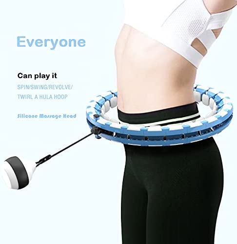 Photo 2 of Ajoylife Hula Hoops for Adults Weight Loss, 24 Sections Detachable Weighted Hula Hoops 360° Massage and Abdomen Fitness Equipment Non-Fall Auto-Spinning Ball, for Kids and Women