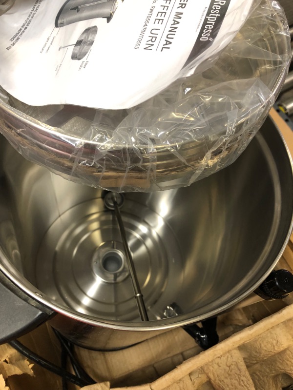 Photo 4 of *****MAJOR DAMAGE TO PACKAGING**** Restpresso 110 Cup Coffee Urn, 1 Double Wall Hot Beverage Dispenser - Quick Brewing, For Home Or Commercial Use, Stainless Steel Coffee Dispenser, Equipped With Water Gauge and Safety Mechanism
